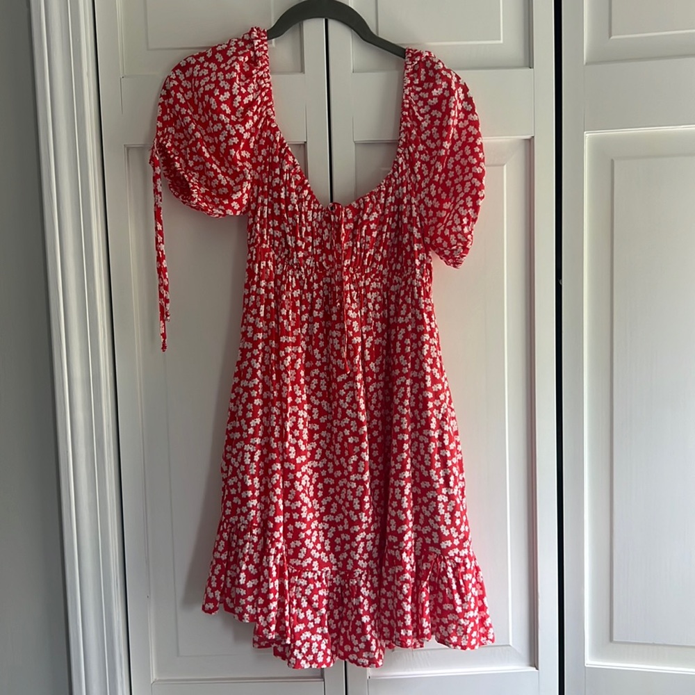 Red floral NWT babydoll romper